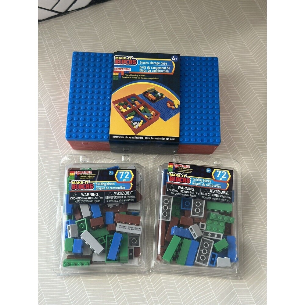 Make-it Blocks Storage Case With Two Set Of 72 Piece Building Blocks - Picture 2 of 4
